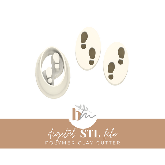 Magical Map Footsteps - Oval | Digital STL File | Polymer Clay Tools & Cutters