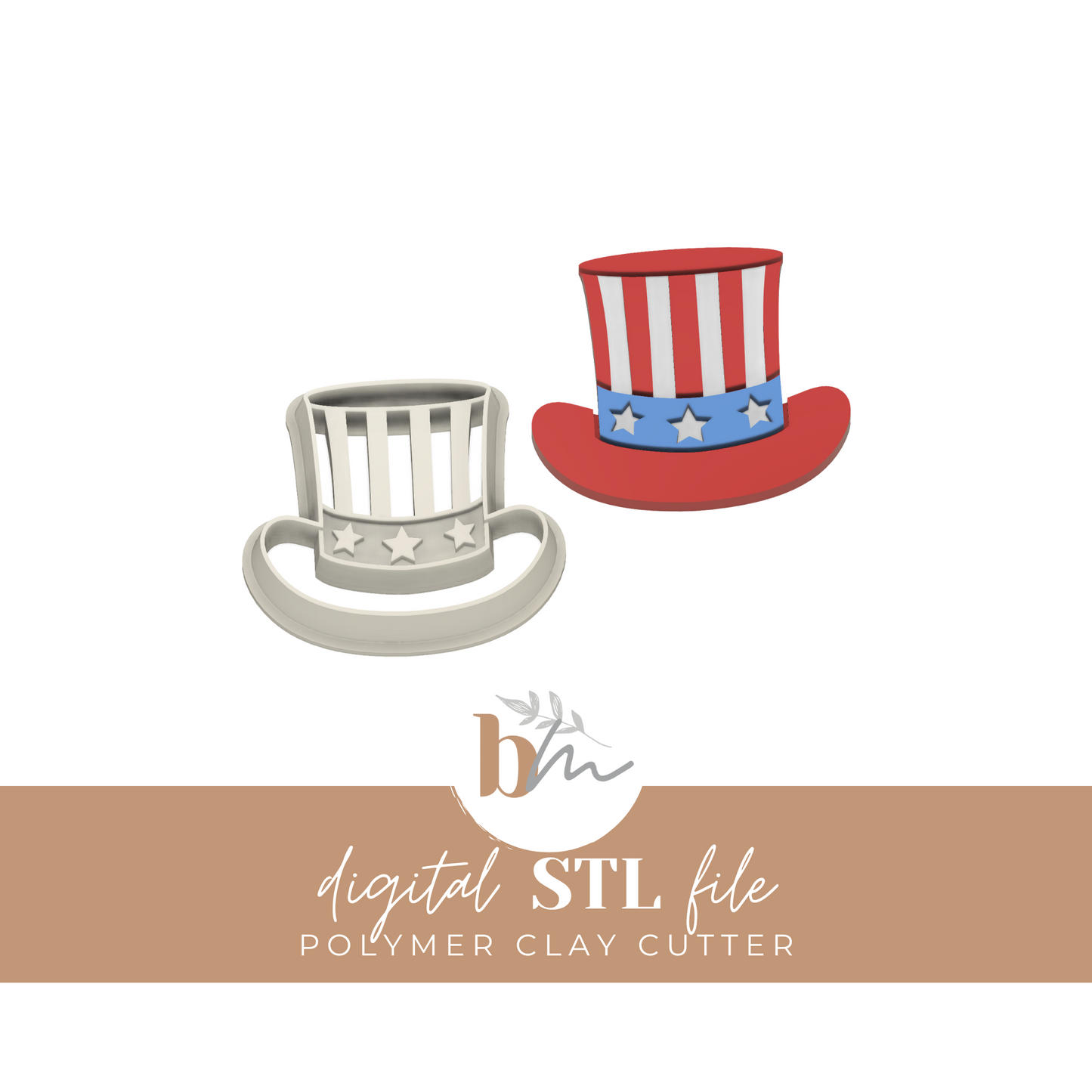 Patriotic Hat | Digital STL File | Polymer Clay Tools & Cutters