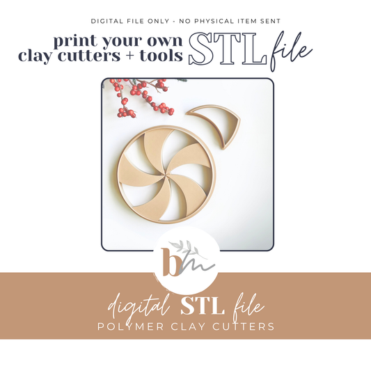 Peppermint Candy Trinket Dish | Digital STL File | Polymer Clay Tools & Cutters
