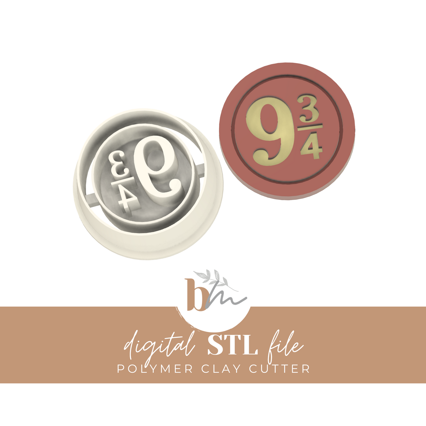 Magical Train Platform Sign - 3 Sizes | Digital STL File | Polymer Clay Tools & Cutters