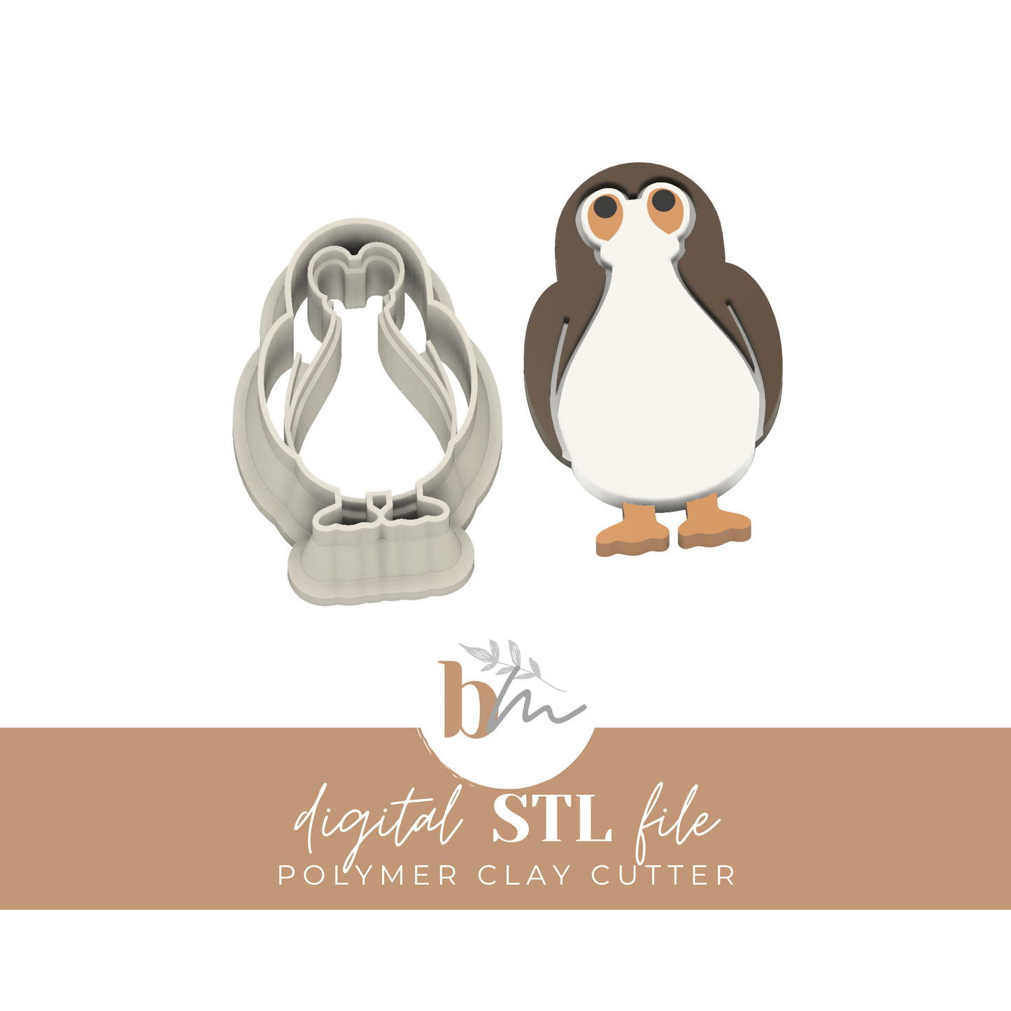 Little Puffin Friend | Digital STL File | Polymer Clay Tools & Cutters