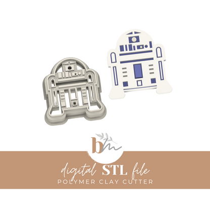 Short White Robot - 3 Sizes | Digital STL File | Polymer Clay Tools & Cutters