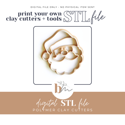 Santa Claus Trinket Dish | Digital STL File | Polymer Clay Tools & Cutters