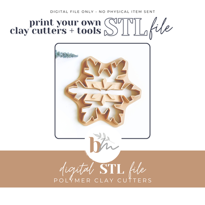 Snowflake Trinket Dish | Digital STL File | Polymer Clay Tools & Cutters