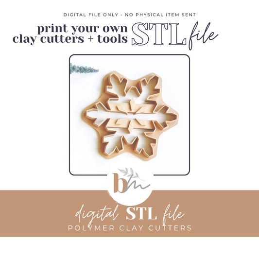 Snowflake Trinket Dish | Digital STL File | Polymer Clay Tools & Cutters