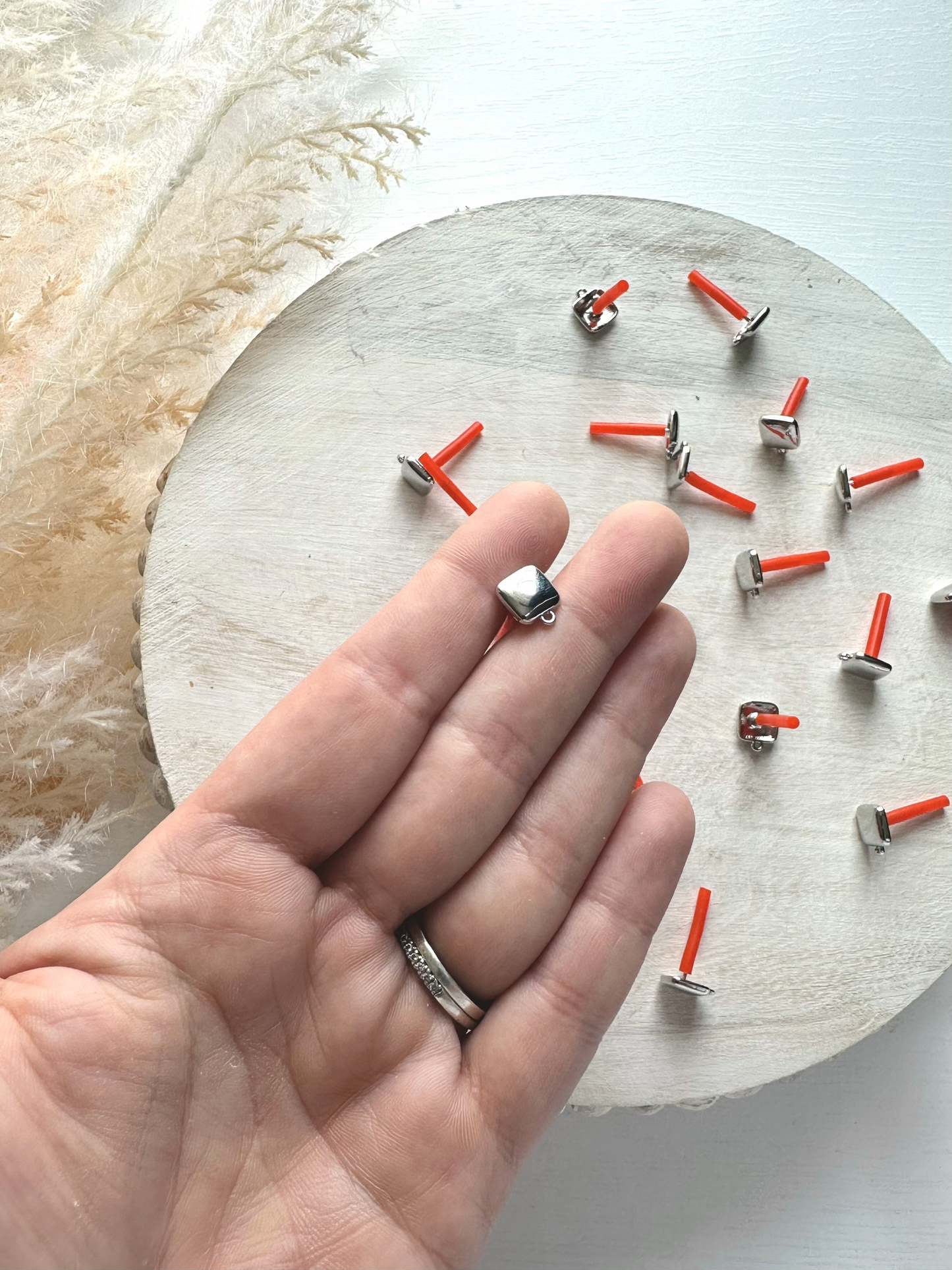 Square Earring Post - Gold or Silver (10pc)