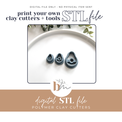 Avocado - 3 Sizes | Digital STL File | Polymer Clay Tools & Cutters