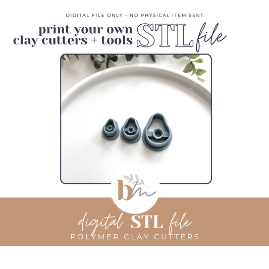 Avocado - 3 Sizes | Digital STL File | Polymer Clay Tools & Cutters