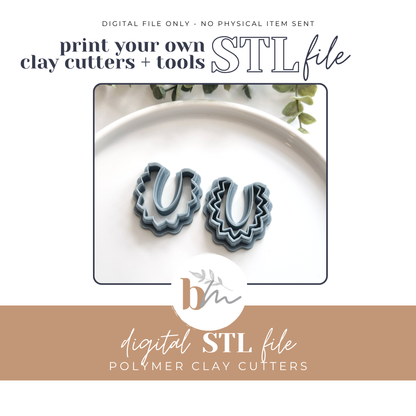 Aztec Pointed Scallop Arch - 2 Designs | Digital STL File | Polymer Clay Tools & Cutters