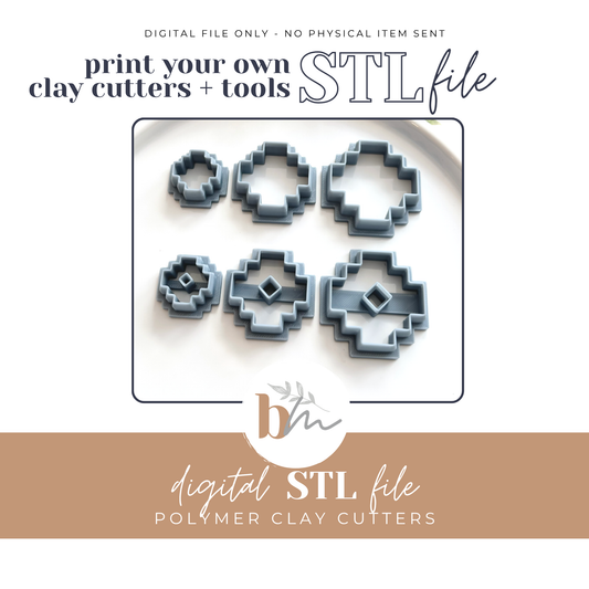 Aztec Tribal Stairs | Digital STL File | Polymer Clay Tools & Cutters