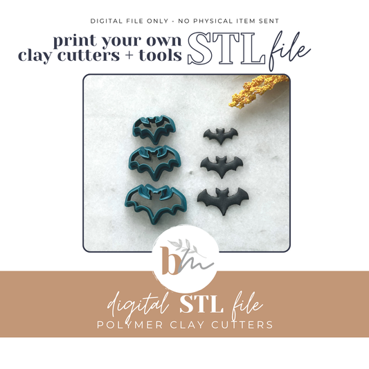 Bat - 3 Sizes | Digital STL File | Polymer Clay Tools & Cutters
