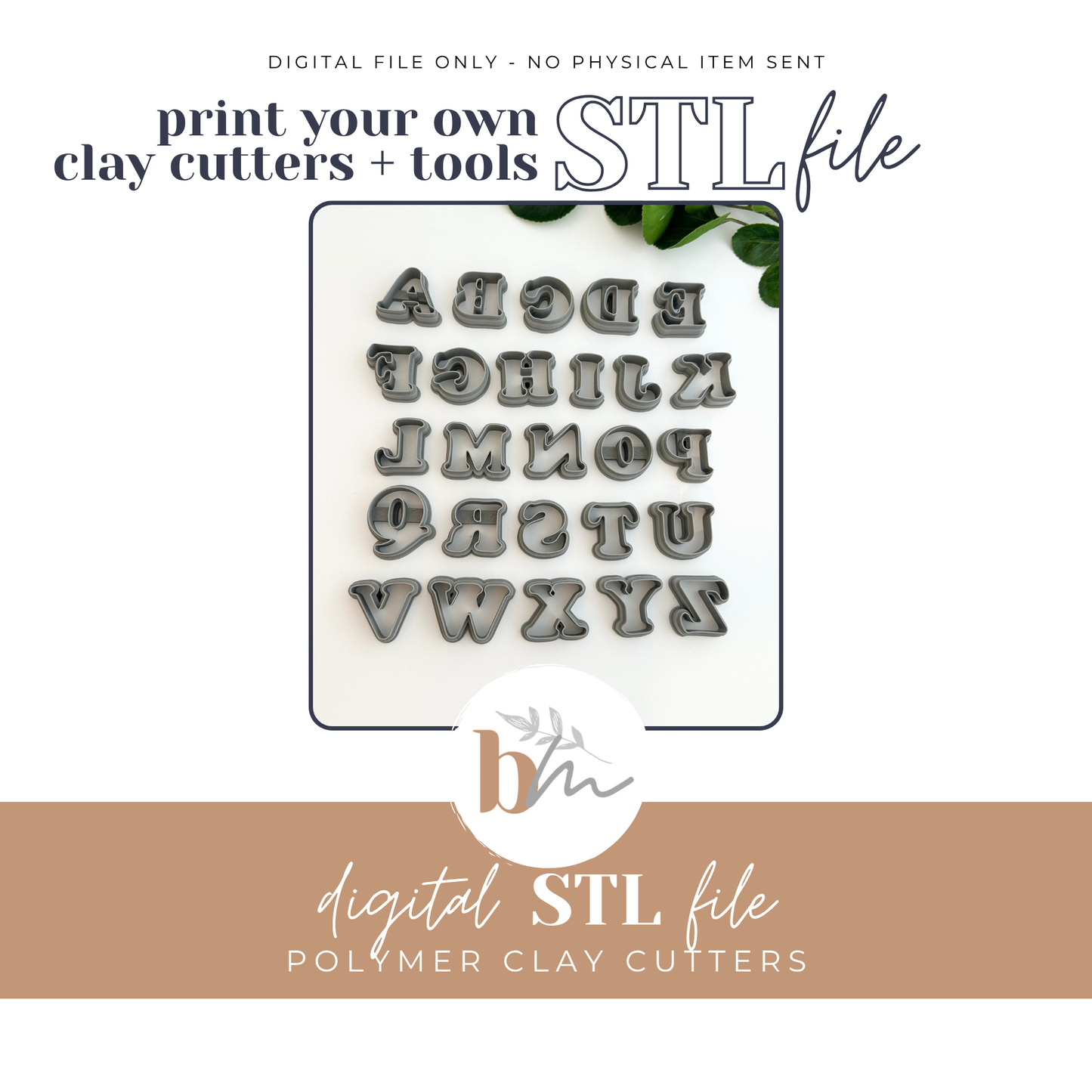 Bubble Letters | Digital STL File | Polymer Clay Tools & Cutters
