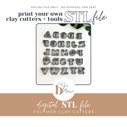 Bubble Letters | Digital STL File | Polymer Clay Tools & Cutters