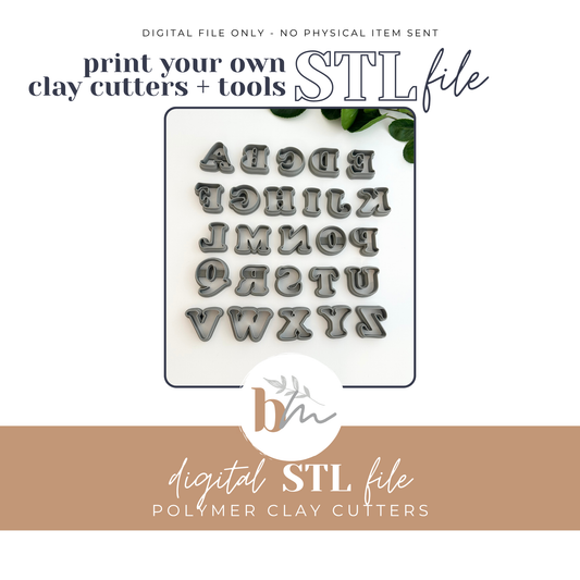 Bubble Letters | Digital STL File | Polymer Clay Tools & Cutters