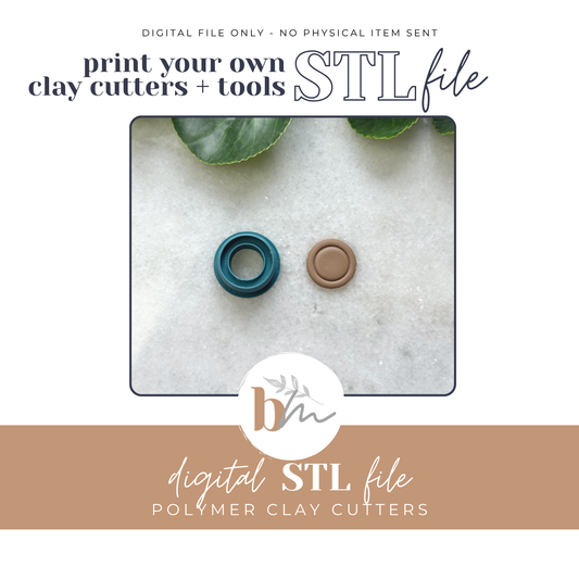 Bordered Circle | Digital STL File | Polymer Clay Tools & Cutters