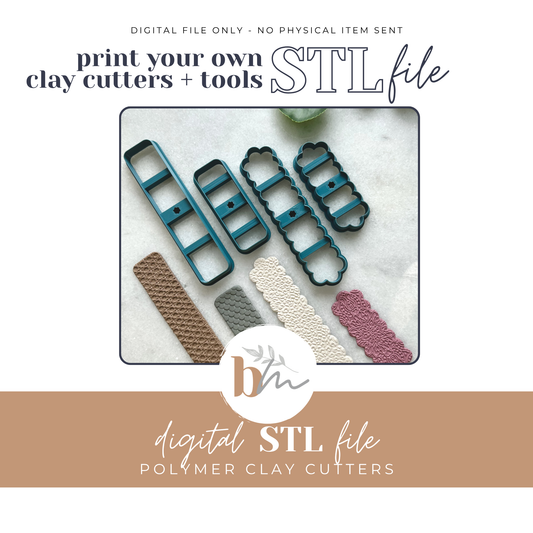 Bookmarks - 2 Designs in 2 Sizes | Digital STL File | Polymer Clay Tools & Cutters