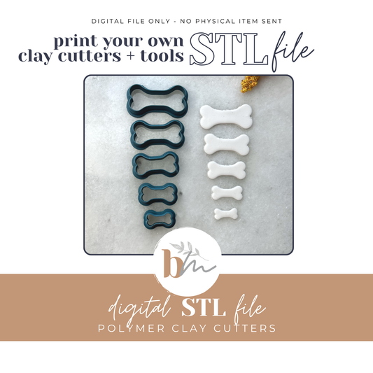 Bone - 5 Sizes | Digital STL File | Polymer Clay Tools & Cutters