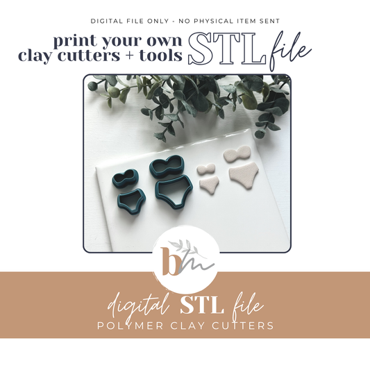 Bikini Top and Bottom - 2 Sizes | Digital STL File | Polymer Clay Tools & Cutters