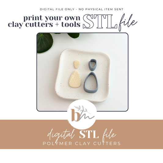 Bubble Trapezoid Dangle Set | Digital STL File | Polymer Clay Tools & Cutters