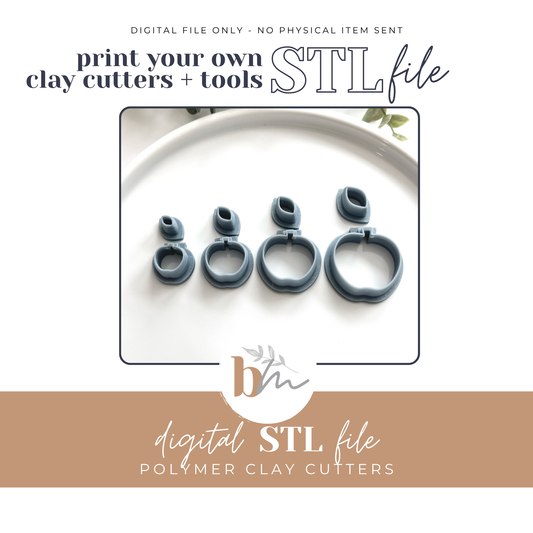 Apple with Leaf - 4 Sizes | Digital STL File | Polymer Clay Tools & Cutters