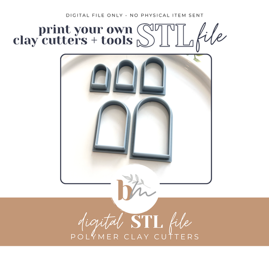 Arch - 5 Sizes | Digital STL File | Polymer Clay Tools & Cutters