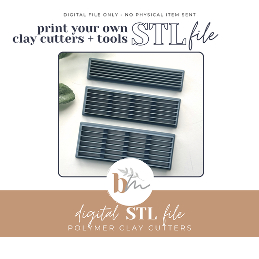 Stripe Tools - 3 Sizes | Digital STL File | Polymer Clay Tools & Cutters