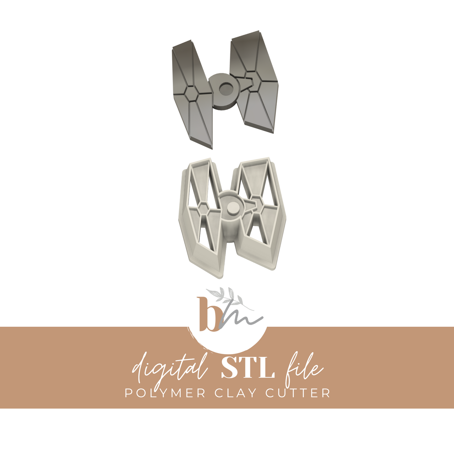 Galactic Fighter Ship - 6 Sizes | Digital STL File | Polymer Clay Tools & Cutters