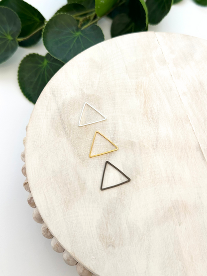 Triangle Bezel Charm - Gold, Silver, Antique Bronze (10pc)