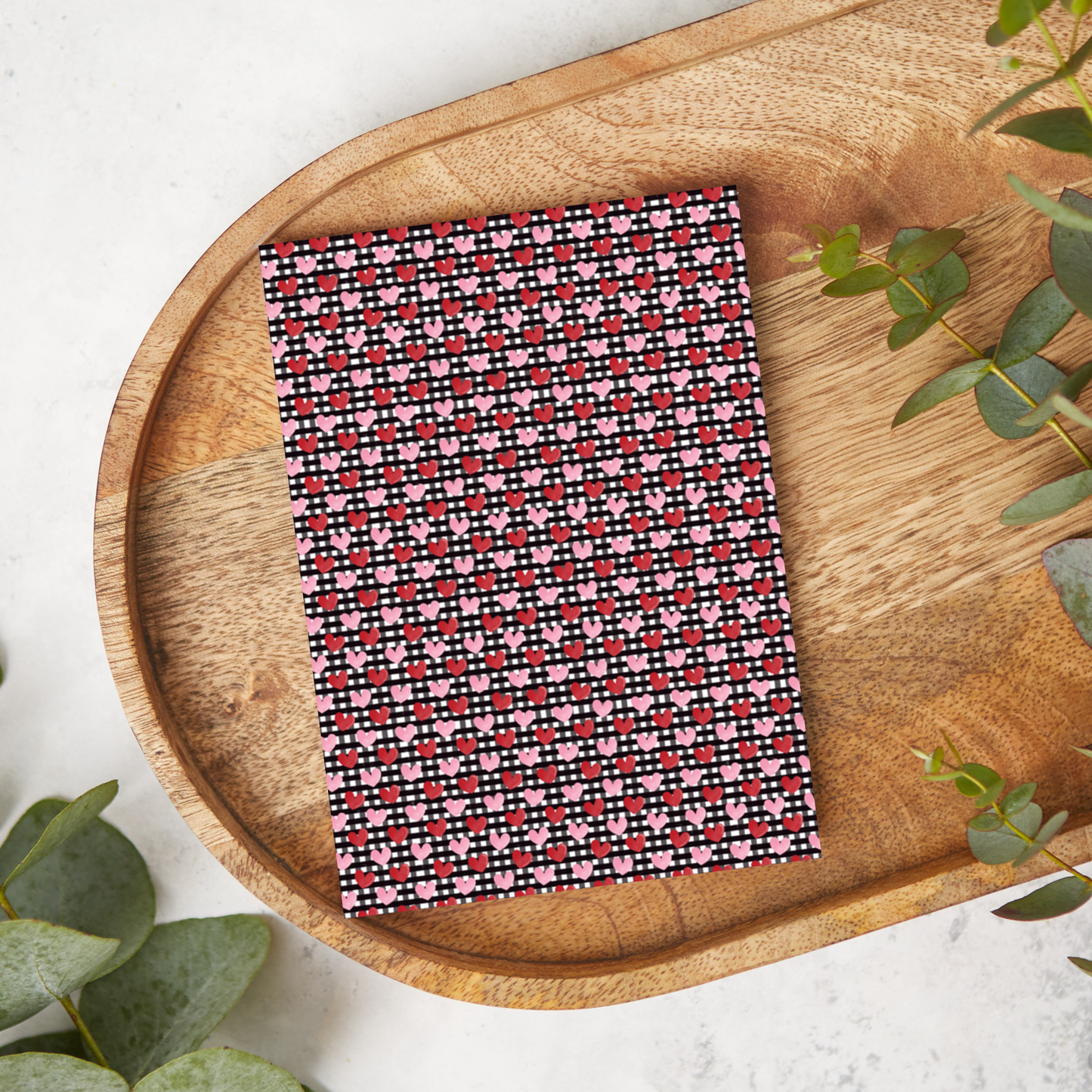 Pink Hearts on Black Checkerboard | VL30 | Image Transfer Paper