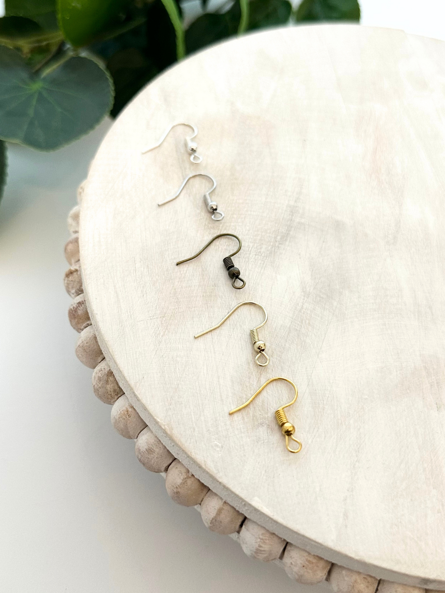 Wrapped Ear Wire Fish Hook Earrings - Gold, KC Gold, Silver, Shiny Silver, Antique Bronze (10pc)
