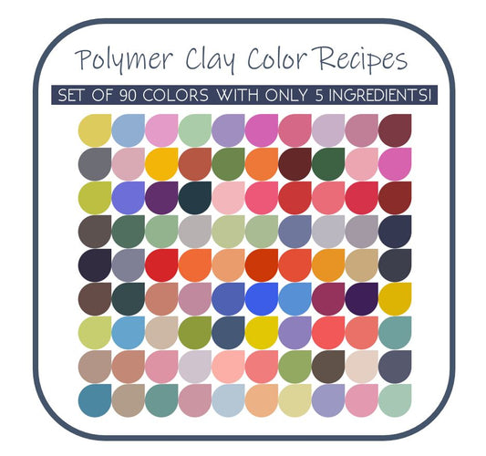 Set of 90 Recipes | 15 Color Palettes | Sculpey Premo | Polymer Clay Color Recipes