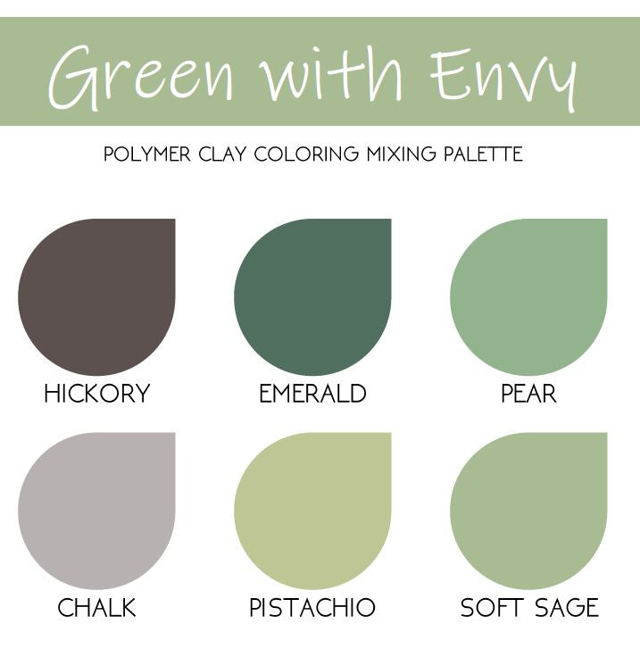 Polymer Clay Color Mixing Recipes for Sculpey Premo Sage and Sky Palette 