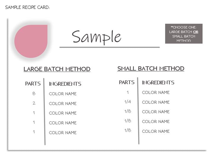 Spring Color Palette Recipe Card for Polymer Clay - Printable Studio Cards