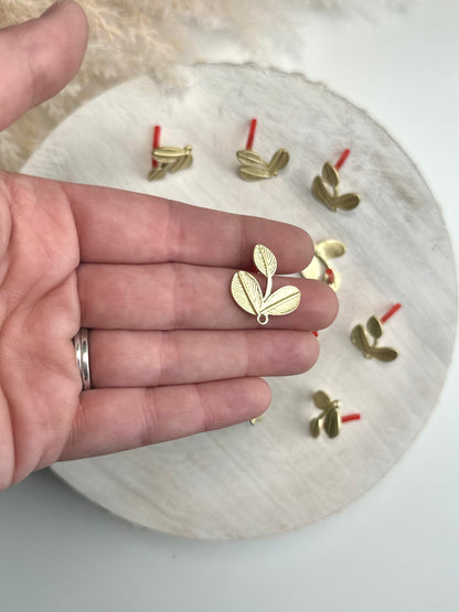Leaves Earring Post - Gold or Silver (10pc)