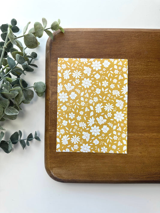 Mustard and White Floral | FL020 | Image Transfer Paper