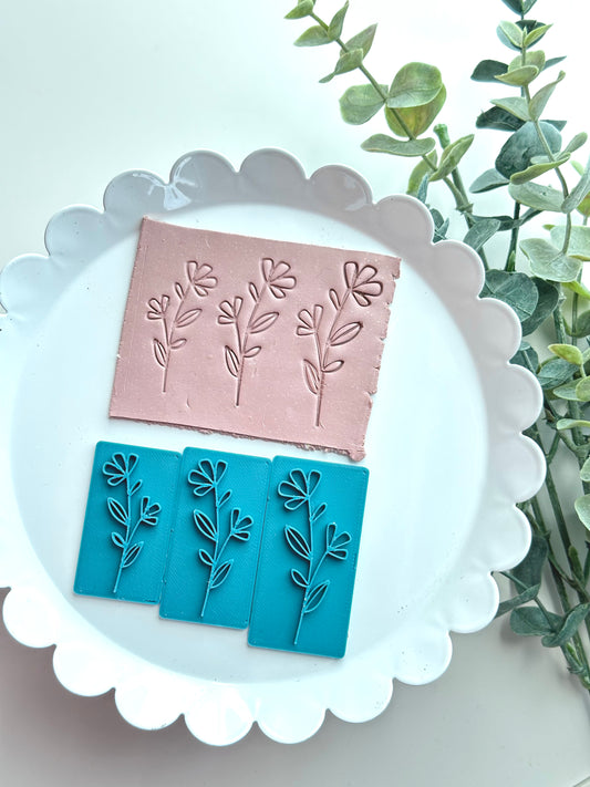 Squared Petal Flower | Polymer Clay Stamp