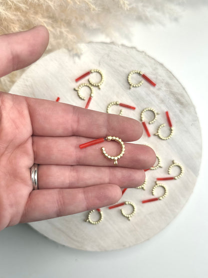 Ball Huggie Hoop Earring Post - Gold or Silver (10pc)