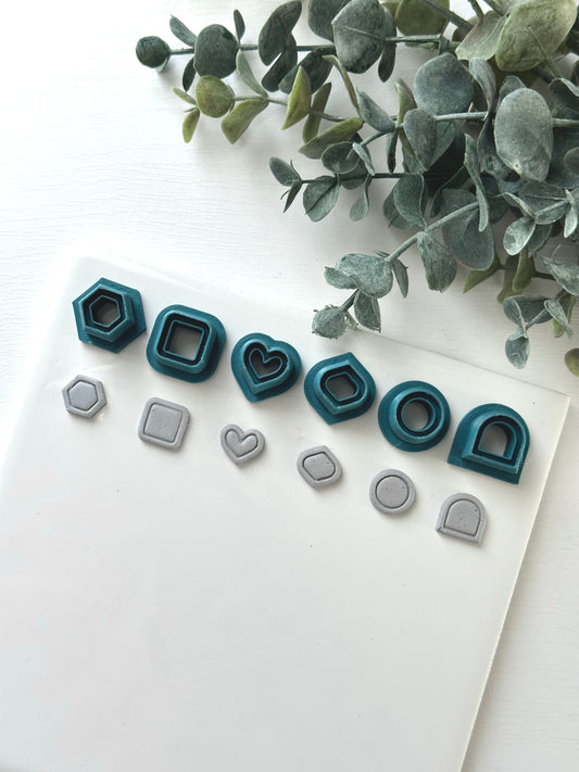 Bordered Basic Shapes Stud Pack | Polymer Clay Cutter