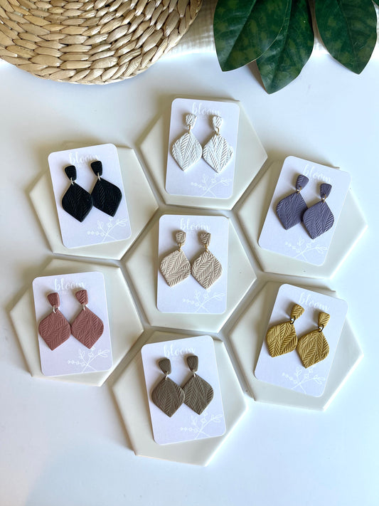 Leaf Textured Rhombus Dangles