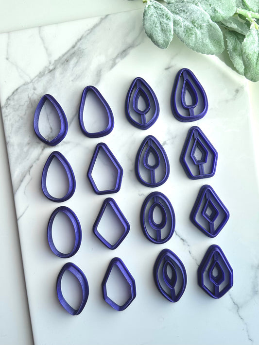 Abstract Teardrop Dangles  | Polymer Clay Cutter
