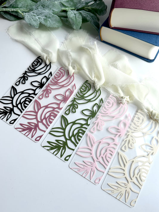 Floral Acrylic Bookmark