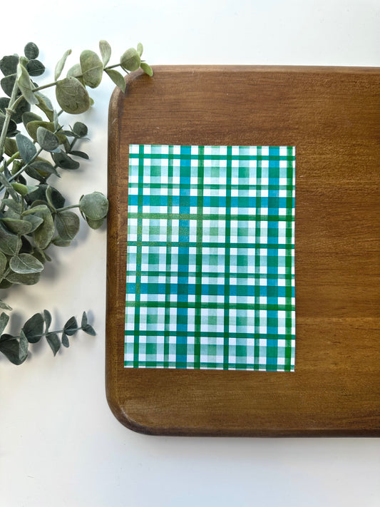 Watercolor Blue & Green Plaid | SP02 | Image Transfer Paper