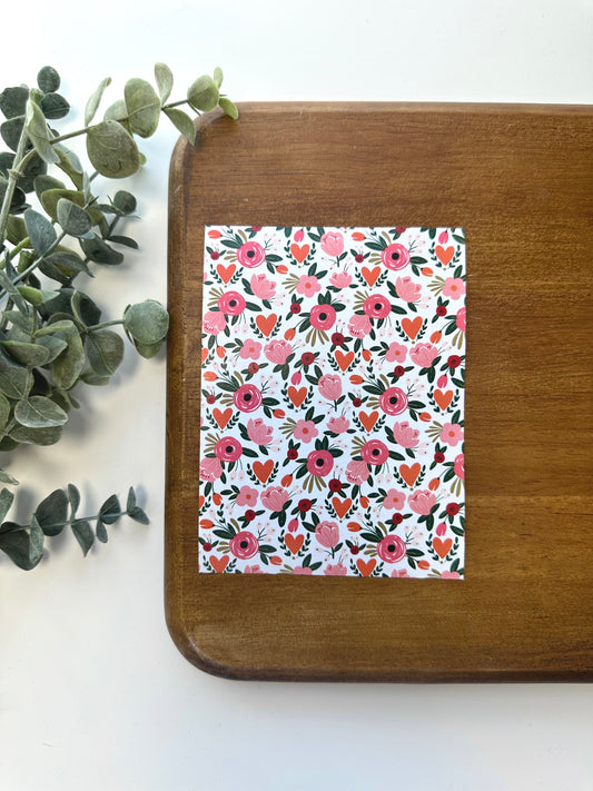 Pink Flowers with Hearts | VL04 | Image Transfer Paper