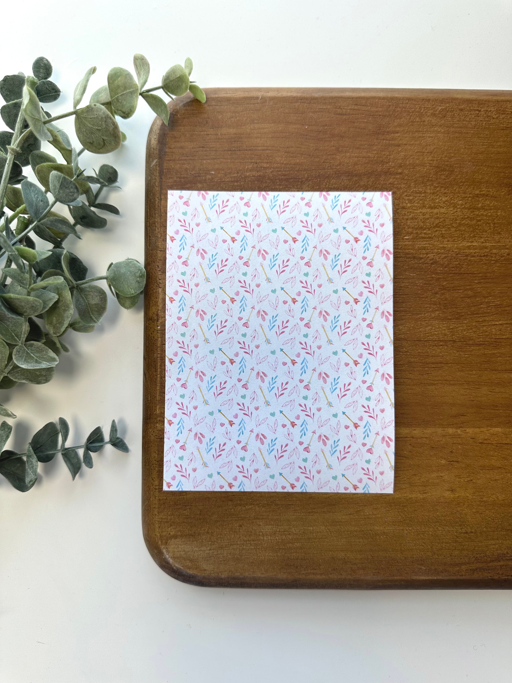 Watercolor Hearts and Arrows VL03 Image Transfer Paper Bloom